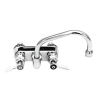 Fisher Low-Lead Brass 4-Inch Center Backsplash Faucet with 12-Inch Swing Spout and Lever Handles