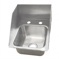 BK Resources Deep Drawn Single-Compartment Drop-In Sink with 3-Sided Riser