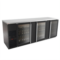 Pro-Line E-Series Three-Section Refrigerated Back Bar Cooler with Glass Doors, 95-1/2 Inch, Black