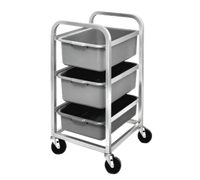 Single-Section Aluminum 3-Level End-Load Bus Box Cart