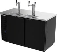 Beverage-Air 58-Inch Direct Draw Beer Dispenser with Solid Doors, Dual Towers, and 3-Keg Capacity