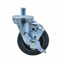 BK Resources 4SBR-5ST-GR-TLB Shelf Casters & Leveling Feet