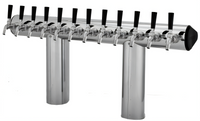 Perlick 10-Faucet Glycol-Cooled Winged Bridge Countertop Draft Tower, Stainless Steel