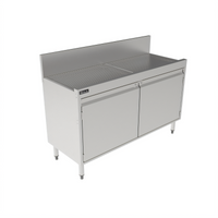 Perlick Top Shelf 48-Inch Freestanding Underbar Storage Cabinet with Drainboard Top, Stainless Steel