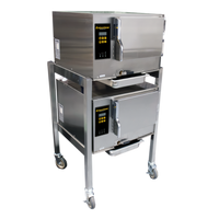 AccuTemp Evolution Two-Compartment Connectionless Boilerless Electric Convection Steamer with Stand, 3-Pan per Compartment, 208V