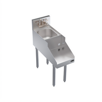 Krowne Royal Series 12-Inch Freestanding Stainless Steel Underbar Blender Station with Dump Sink and Recessed Blender Shelf
