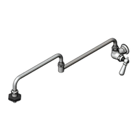 T&S Brass Wall-Mount Single-Temperature Pot and Kettle Filler Faucet with 26-Inch Double-Jointed Swing Nozzle