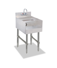 Steel Works Stainless 12-Inch Freestanding Double-Step Blender Station with 9 x 9 x 4 Dump Sink