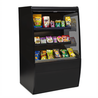 Federal Industries Vision Series Non-Refrigerated Self-Serve High Profile Merchandiser, 24 Inch Wide x 33 Inch Deep x 60 Inch High, Black, Curved Ends