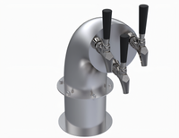 Krowne Triple Faucet Glycol-Cooled Snakehead Beer Tower with Brushed Stainless Steel Finish