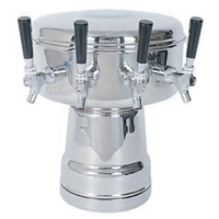 Micro Matic Mushroom 4-Faucet Countertop Glycol-Cooled Stainless Steel Draft Beer Tower