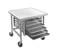 Advance Tabco 30-Inch x 30-Inch Mobile Stainless Steel Mixer Table with 6-Pan Rack