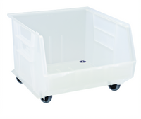 Quantum Clear Stack and Hang Shelf Bin with Casters, 16-1/2 x 18 x 11 Inches