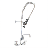 Lead-Free OptiFlow 8-Inch Center Splash-Mount Pre-Rinse Assembly with 12-Inch Add-On Faucet