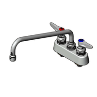T&S Brass B-1103 Deck-Mount Workboard Faucet with 12-Inch Swing Nozzle, 3-1/2-Inch Centers, Low Lead, ADA Compliant