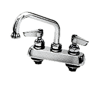 T&S Deck-Mount Manual Faucet with 8-Inch Swing Spout, 4-Inch Centers, Low Lead