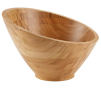 American Metalcraft 80 oz. Round Angled Bamboo Bowl, 11-1/2 Inch Dia. x 7-1/4 Inch H