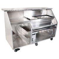 Glastender Portable Bar for Glassware with 72-Inch Stainless Steel Top, 12-Inch Ice Bin and 30-Inch Iced Beverage Compartment