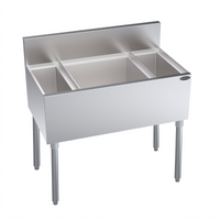 Krowne Royal Series 34-Inch Underbar Speed Multi Station with 18-Inch Center Ice Bin and Dual 8-Inch Insulated Bottle Wells