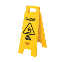 Yellow Two-Sided Caution Wet Floor A-Frame Floor Sign