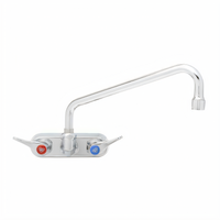 T&S Brass B-1117-CR Wall-Mount Workboard Mixing Faucet, 4-Inch Centers, 10-Inch Swing Nozzle