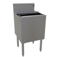 Glastender Extra Deep Underbar Ice Bin with Sliding Stainless Steel Cover, 18 x 19 Inches, 69 lb Capacity