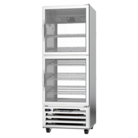 Beverage-Air RID18HC-HG Pass-Thru Reach-In Refrigerator, 18.38 Cu. Ft., 4 Half-Glass Hinged Doors, Bottom-Mount Self-Contained