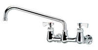 Krowne Royal Series 8-Inch Wall Mount Faucet with 12-Inch Swing Spout and Wristblade Handles