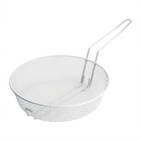 Winco 12-Inch Round Medium-Mesh Breading Basket with Non-Stick White Plastic Coating