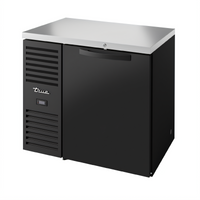 True 36-Inch One-Door Single Zone Back Bar Cooler with Left-Side Self-Contained Refrigeration