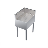 Krowne Royal Series Open Base Free Standing Left End Return Underbar Corner Drainboard, 18