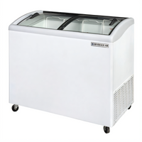 Beverage Air NC51HC-1-W Angled-Top Novelty Ice Cream Freezer with 2 Removable Glass Lids, 13.19 Cu. Ft., White