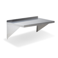 Wall-Mounted 18-Gauge 430 Stainless Steel Shelf with Brackets, 16 x 48 x 13 Inches