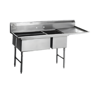 Eagle Group Spec-Master Supermarket Meat Platter Three-Compartment Sink, 59 x 37 in., 10 in. Backsplash