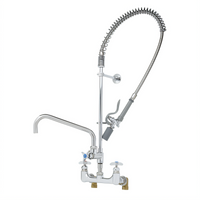 T&S Brass Big-Flo EasyInstall Wall-Mount Pre-Rinse Unit with Add-On Faucet and 12-Inch Swing Nozzle
