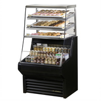 True 36-1/8-Inch Horizontal Air Curtain Dry Goods Refrigerated Merchandiser, Self-Contained R290, LED, Black