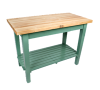 John Boos Classic Country 48-Inch x 30-Inch Northern Hard Rock Maple Wood Top Work Table with Open Wood Base