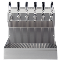Kronos 6-Faucet Wall-Mount Glycol-Cooled Draft Beer Tower with Integrated Drip Tray