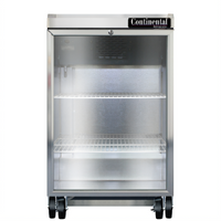 Continental Refrigerator BB24NSSGD 24-Inch Stainless Steel Back Bar Display Cooler with Hinged Glass Door