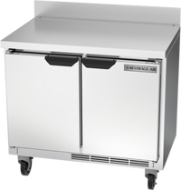 Beverage-Air WTR34HC Two-Section 34-Inch Shallow-Depth Solid Door Worktop Refrigerator
