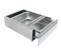 BK Resources Self-Closing Stainless Steel Work Table Drawer Assembly with 15 x 20 x 5-Inch Pan