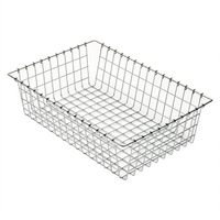 Rectangular Wire Bagel and Pastry Serving Basket, 20 x 14 x 5-3/4 Inches