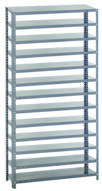 Quantum Heavy-Duty Stationary Galvanized Wire Shelving Unit, 12 x 36 x 75 Inches, 13 Shelves, 400 lb. Per Shelf