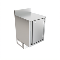BK Resources Call Series Flat-Top Underbar Cabinet with Pedestal Base and Locking Hinged Door
