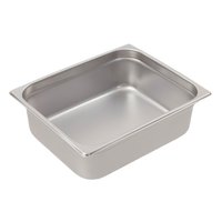 Crestware Saf-T-Stak Solid 1/2 Size Steam Table/Holding Pan, 6 Inch Deep, 22-Gauge Stainless Steel