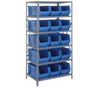 Quantum Heavy-Duty Wire Shelving Unit with 8 Shelves and 15 Storage Bins, 24 x 36 x 75 Inches