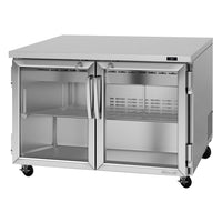 Turbo Air PRO Series 48-1/4-Inch Two-Section Undercounter Refrigerator with Glass Swing Doors