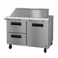 Hoshizaki Steelheart SR48B-18MD2 48-Inch Two-Section Mega Top Prep Refrigerator with 1 Door and 2 Drawers