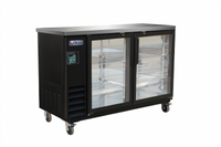 IKON Refrigeration 61-Inch Two-Section Glass Door Back Bar Cooler, 14.16 Cu. Ft., Stainless Steel Top