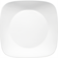 Corelle Essentials Square Vitrelle Glass Salad Plate, 9-Inch, White, Case of 24